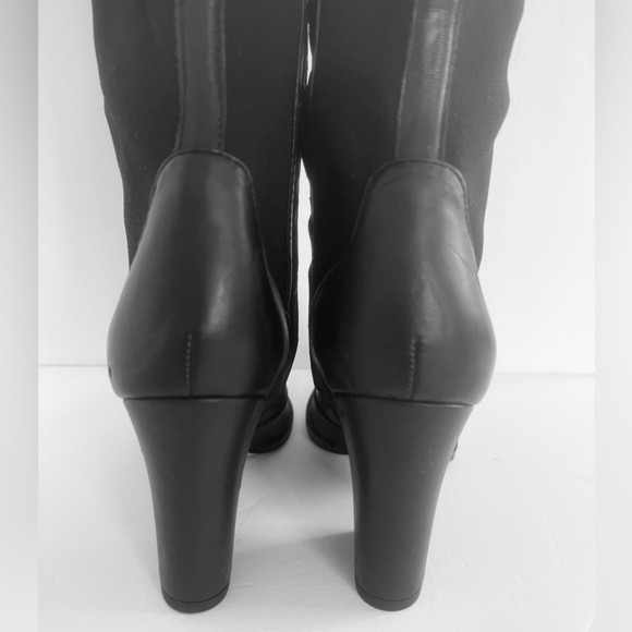 Sam Edelman $225 Natasha Over The Knee Black Leather Chunky Heel Boot Size 6.5 - Picture 10 of 11